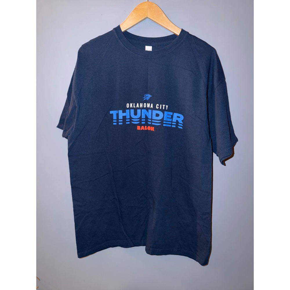 Oklahoma‎ City Thunder Balon USA Navy Blue Graphic T-Shirt Mens XL M&O Gold